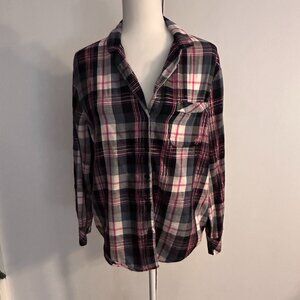 Victoria Secret Plaid Shirt with Matching Scrunchy Size M